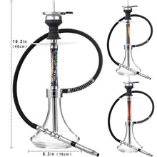Load image into Gallery viewer, Wood Resin Hookah Set with Silicone Hose Bowl Tongs Mouth Tips Accessories, Small Shisha Complete Set Glass Aluminum Hooka
